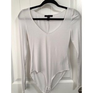 ❌SOLD❌ F21 White long sleeve bodysuit